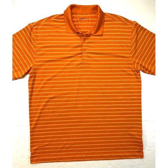 Nike Golf Polo Shirt Mens XL Dri Fit Wicking Short-Sleeve Striped Outdoor - Picture 2 of 7